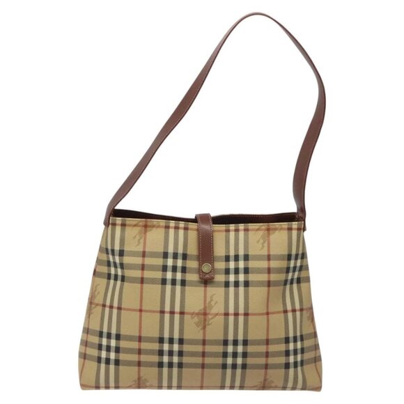 BURBERRY Nova Check Shoulder Bag PVC Beige Auth 1 - Picture 6 of 16